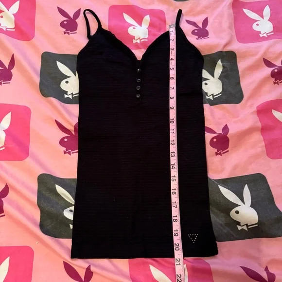Guess y2k Henley striped Tank Top - Picture 4 of 8